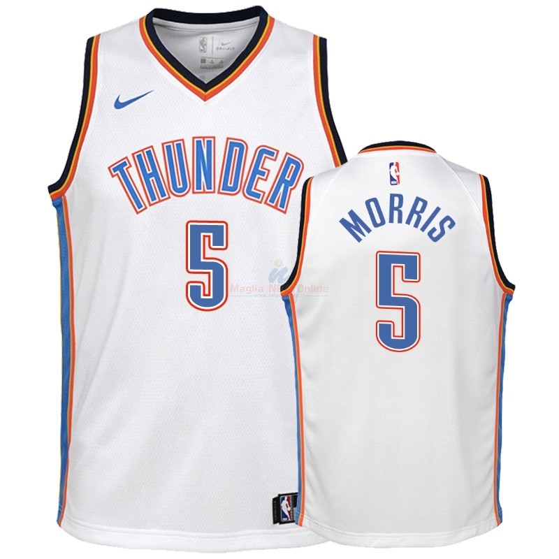 Acquista Maglia NBA Bambino Oklahoma City Thunder #5 Markieff Morris Bianco Association 2018