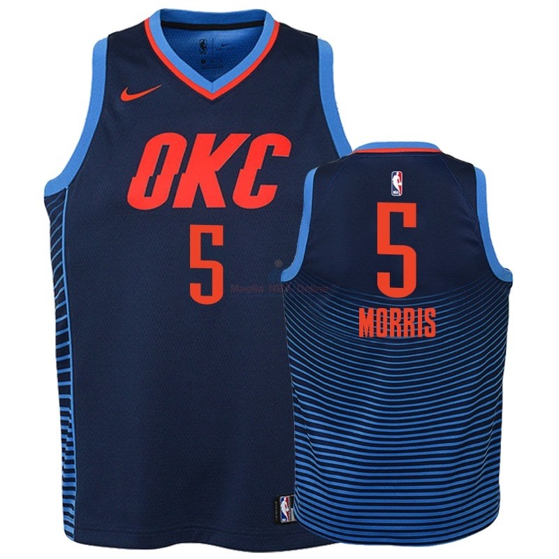 Acquista Maglia NBA Bambino Oklahoma City Thunder #5 Markieff Morris Marino Statement 2018