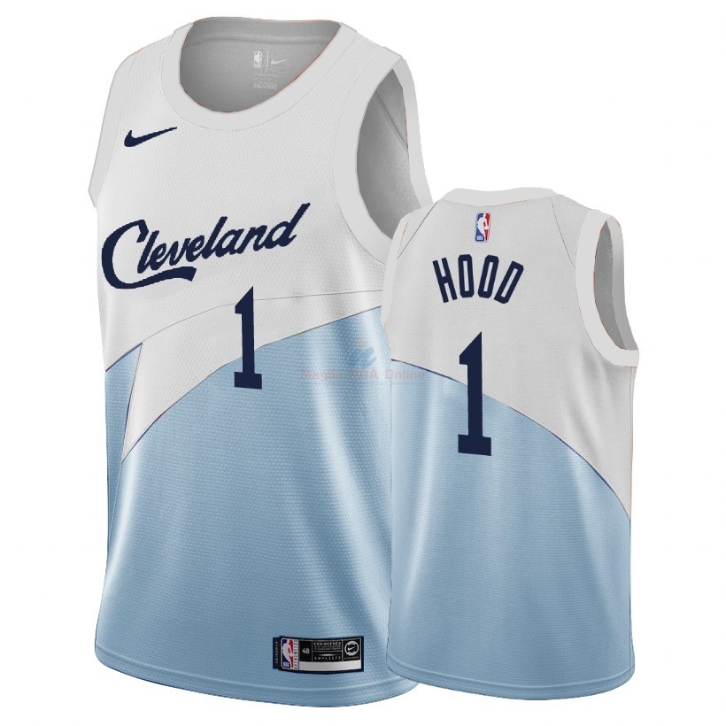 Acquista Maglia NBA Earned Edition Cleveland Cavaliers #1 Rodney Hood Blu 2018-19