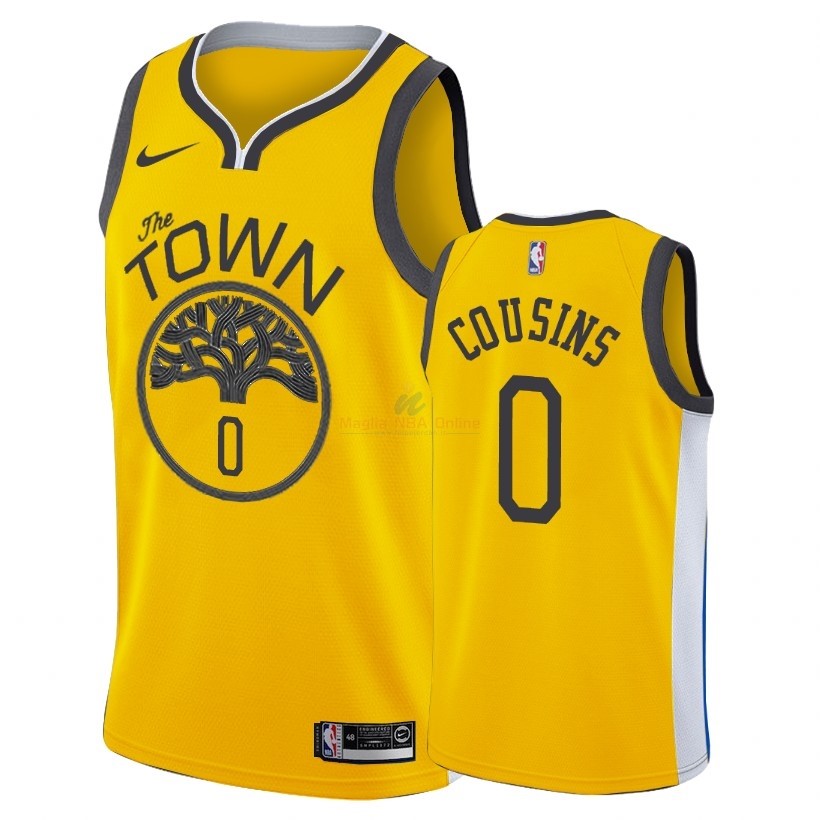 Acquista Maglia NBA Earned Edition Golden State Warriors #0 DeMarcus Cousins Nike Oro 2018-19