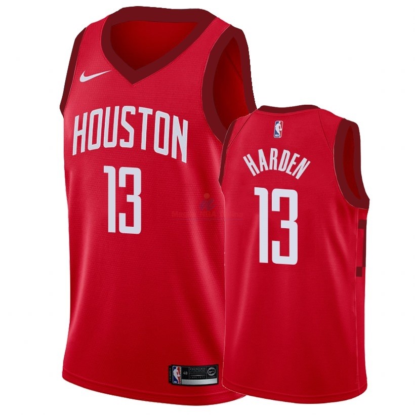 Acquista Maglia NBA Earned Edition Houston Rockets #13 James Harden Rosso 2018-19