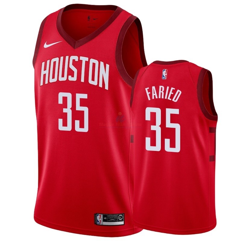 Acquista Maglia NBA Earned Edition Houston Rockets #35 Kenneth Faried Rosso 2018-19