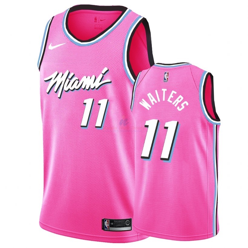 Acquista Maglia NBA Earned Edition Miami Heat #11 Dion Waiters Nike Rosa 2018-19