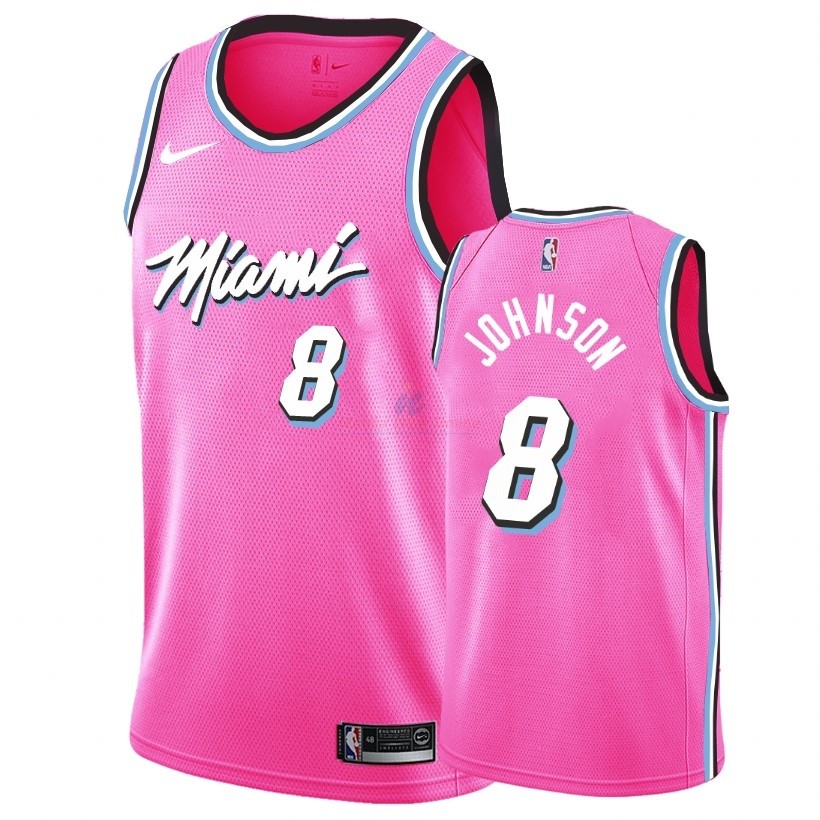 Acquista Maglia NBA Earned Edition Miami Heat #8 Tyler Johnson Nike Rosa 2018-19