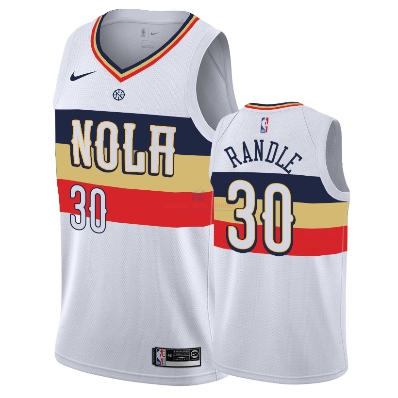 Acquista Maglia NBA Earned Edition New Orleans Pelicans #30 Julius Randle Bianco 2018-19