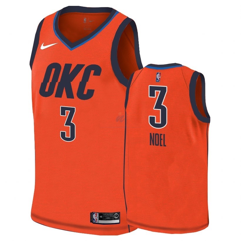 Acquista Maglia NBA Earned Edition Oklahoma City Thunder #3 Nerlens Noel Arancia 2018-19