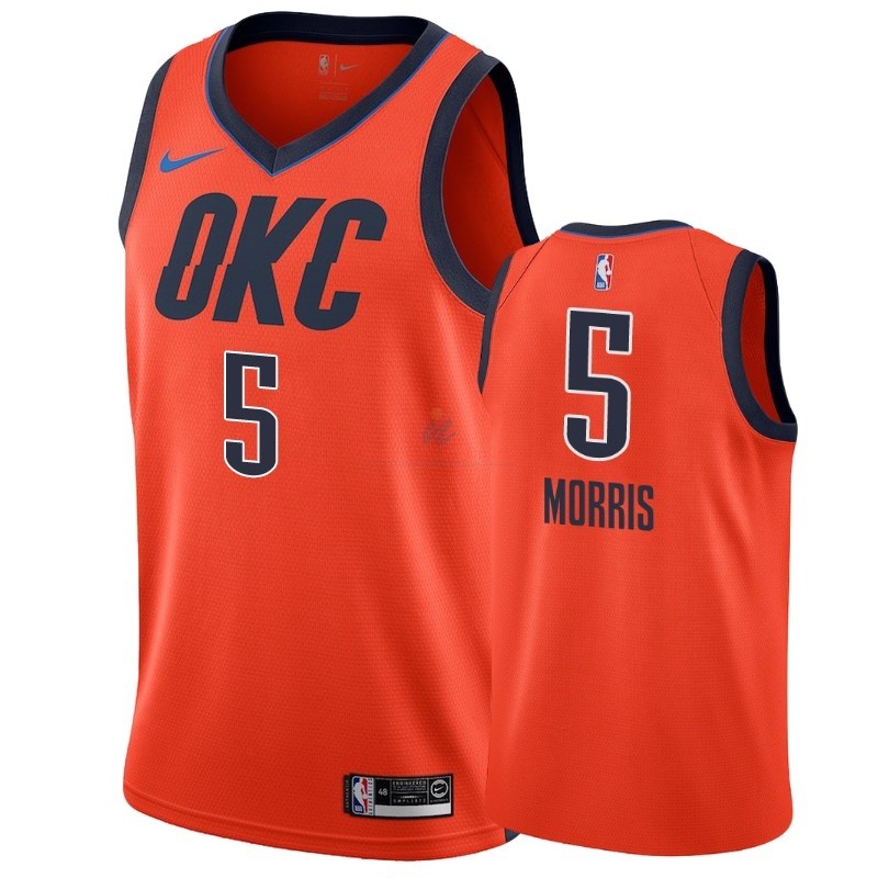 Acquista Maglia NBA Earned Edition Oklahoma City Thunder #5 Markieff Morris Arancia 2018-19