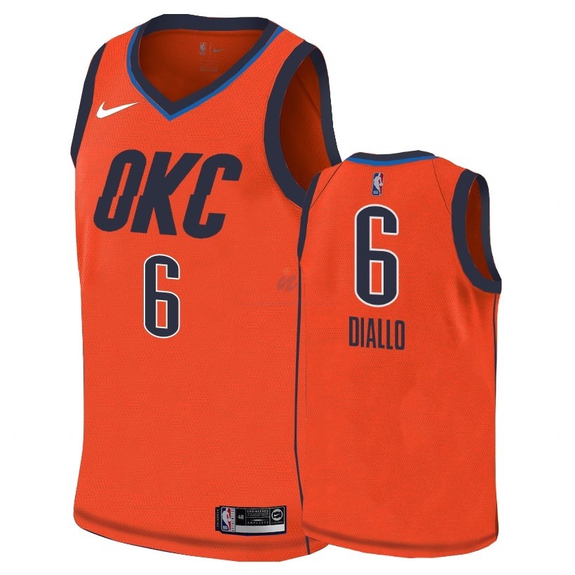 Acquista Maglia NBA Earned Edition Oklahoma City Thunder #6 Hamidou Diallo Arancia 2018-19