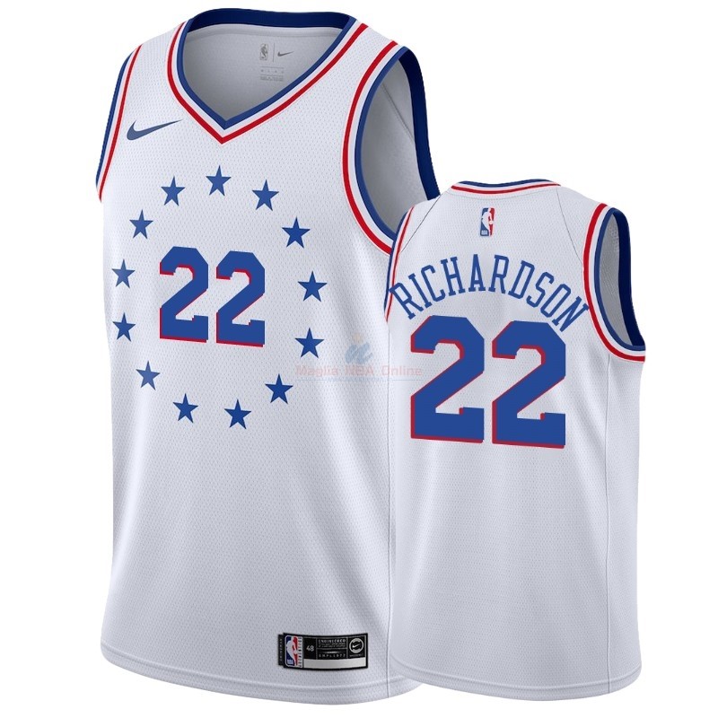 Acquista Maglia NBA Earned Edition Philadelphia Sixers #22 Malachi Richardson Bianco 2018-19