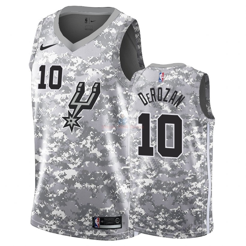 Acquista Maglia NBA Earned Edition San Antonio Spurs #10 DeMar DeRozan Grigio 2018-19