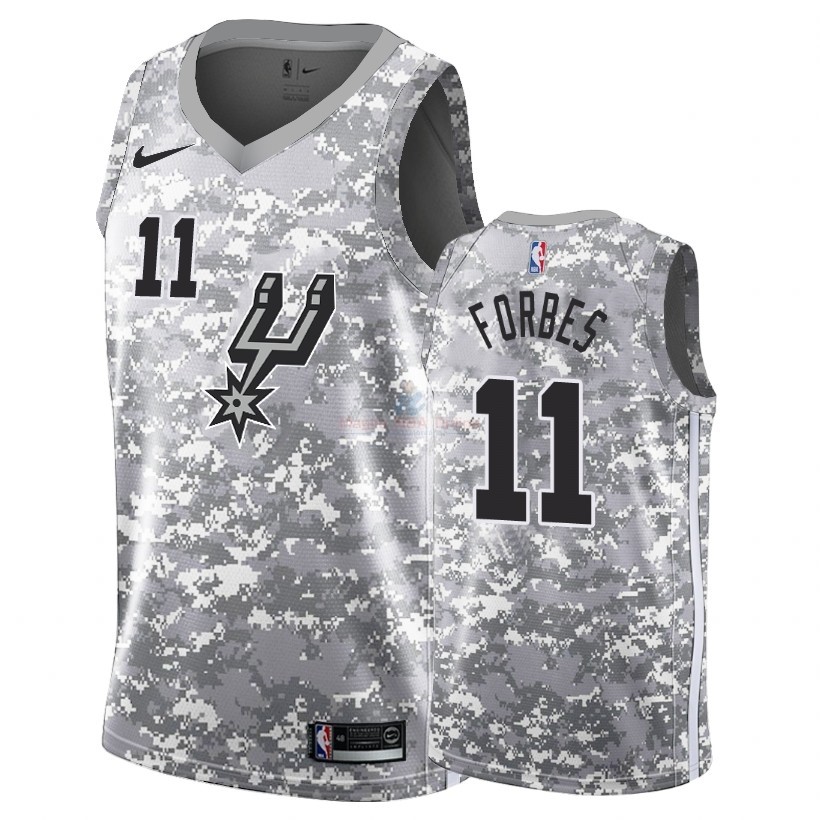 Acquista Maglia NBA Earned Edition San Antonio Spurs #11 Bryn Forbes Grigio 2018-19