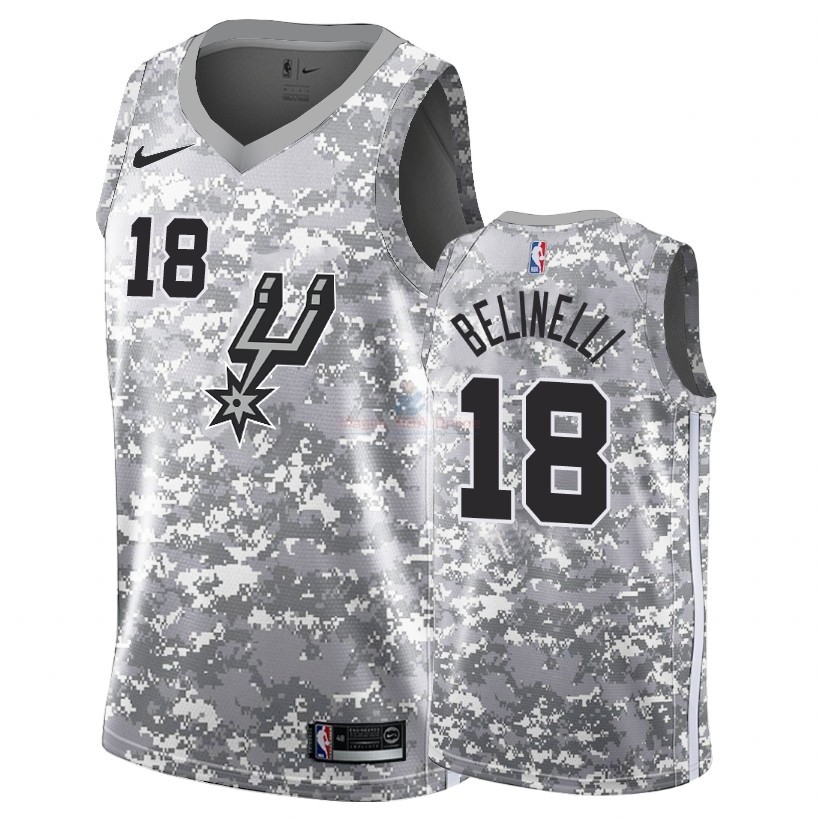 Acquista Maglia NBA Earned Edition San Antonio Spurs #18 Marco Belinelli Grigio 2018-19