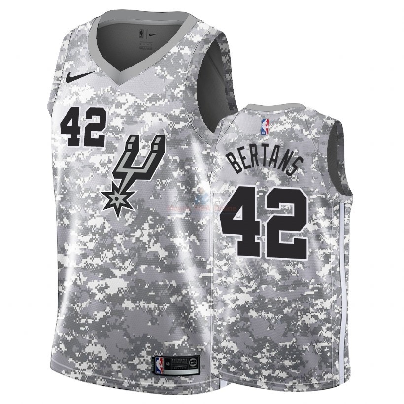 Acquista Maglia NBA Earned Edition San Antonio Spurs #42 Davis Bertans Grigio 2018-19