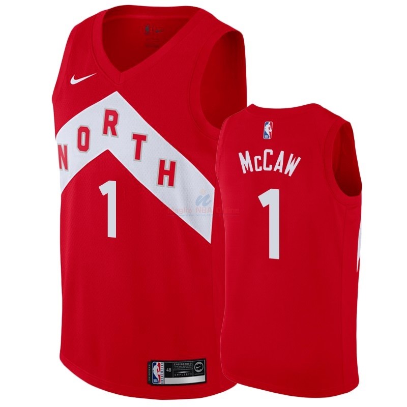 Acquista Maglia NBA Earned Edition Toronto Raptors #1 Patrick McCaw Rosso 2018-19