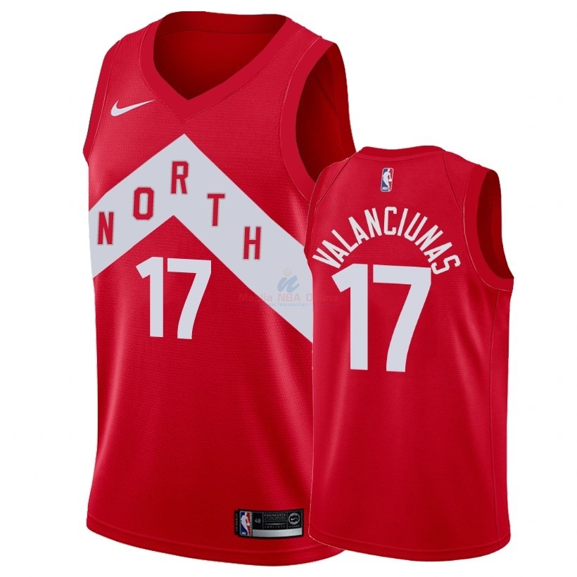 Acquista Maglia NBA Earned Edition Toronto Raptors #17 Jonas Valanciunas Rosso 2018-19