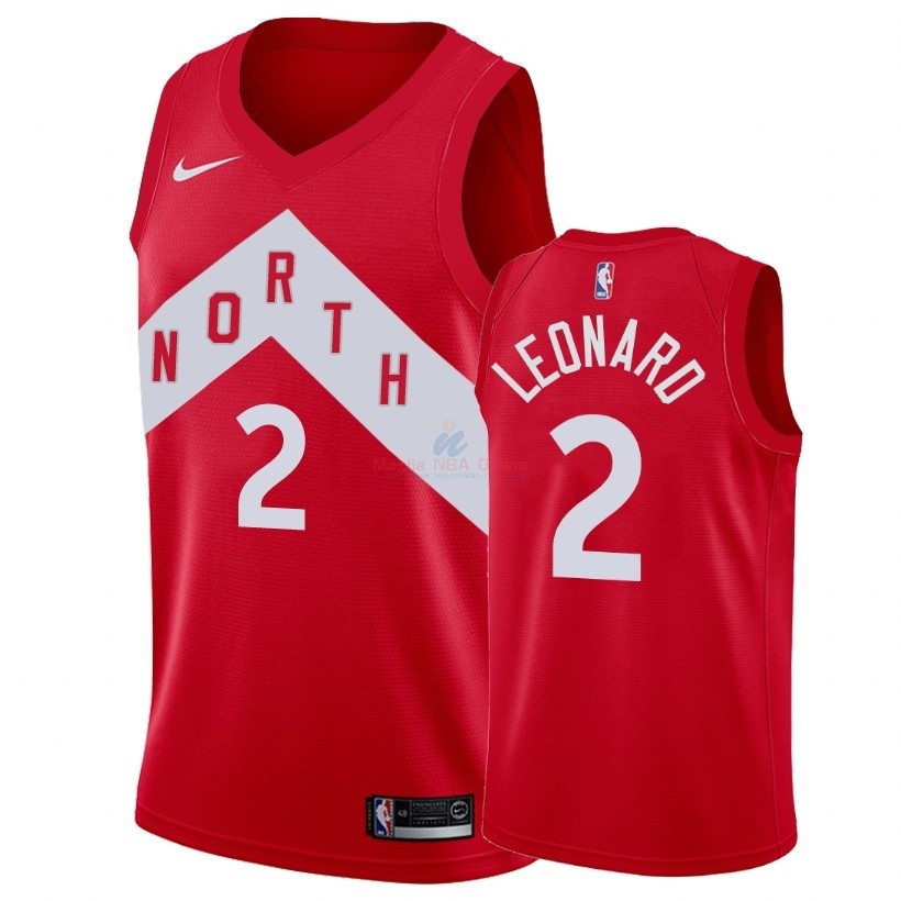 Acquista Maglia NBA Earned Edition Toronto Raptors #2 Kawhi Leonard Rosso 2018-19