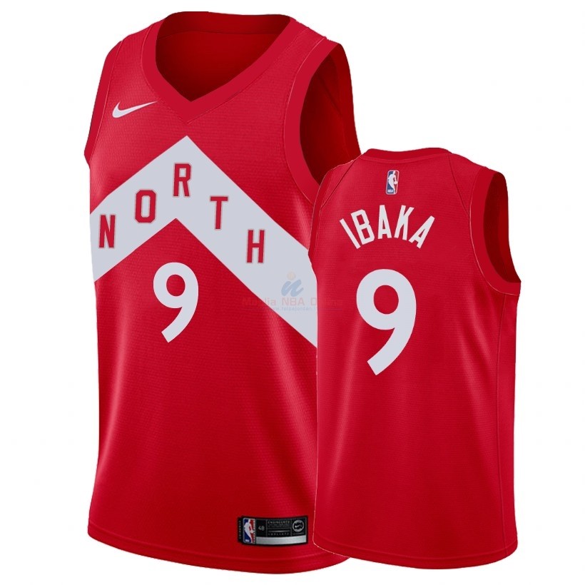 Acquista Maglia NBA Earned Edition Toronto Raptors #9 Serge Ibaka Rosso 2018-19