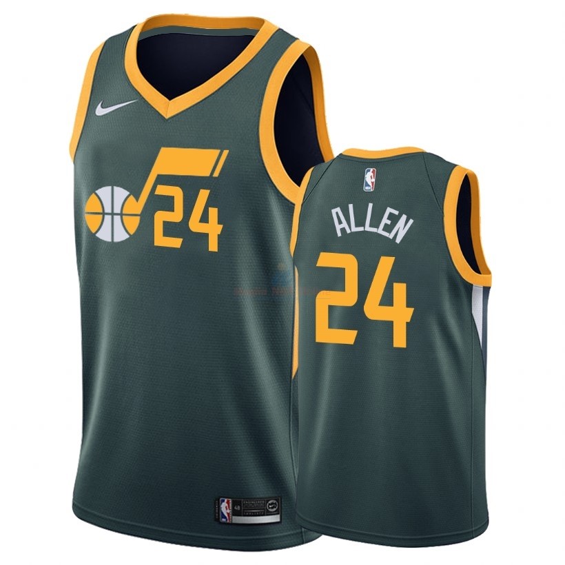 Acquista Maglia NBA Earned Edition Utah Jazz #24 Grayson Allen Nike Verde 2018-19