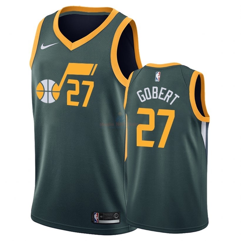 Acquista Maglia NBA Earned Edition Utah Jazz #27 Rudy Gobert Nike Verde 2018-19