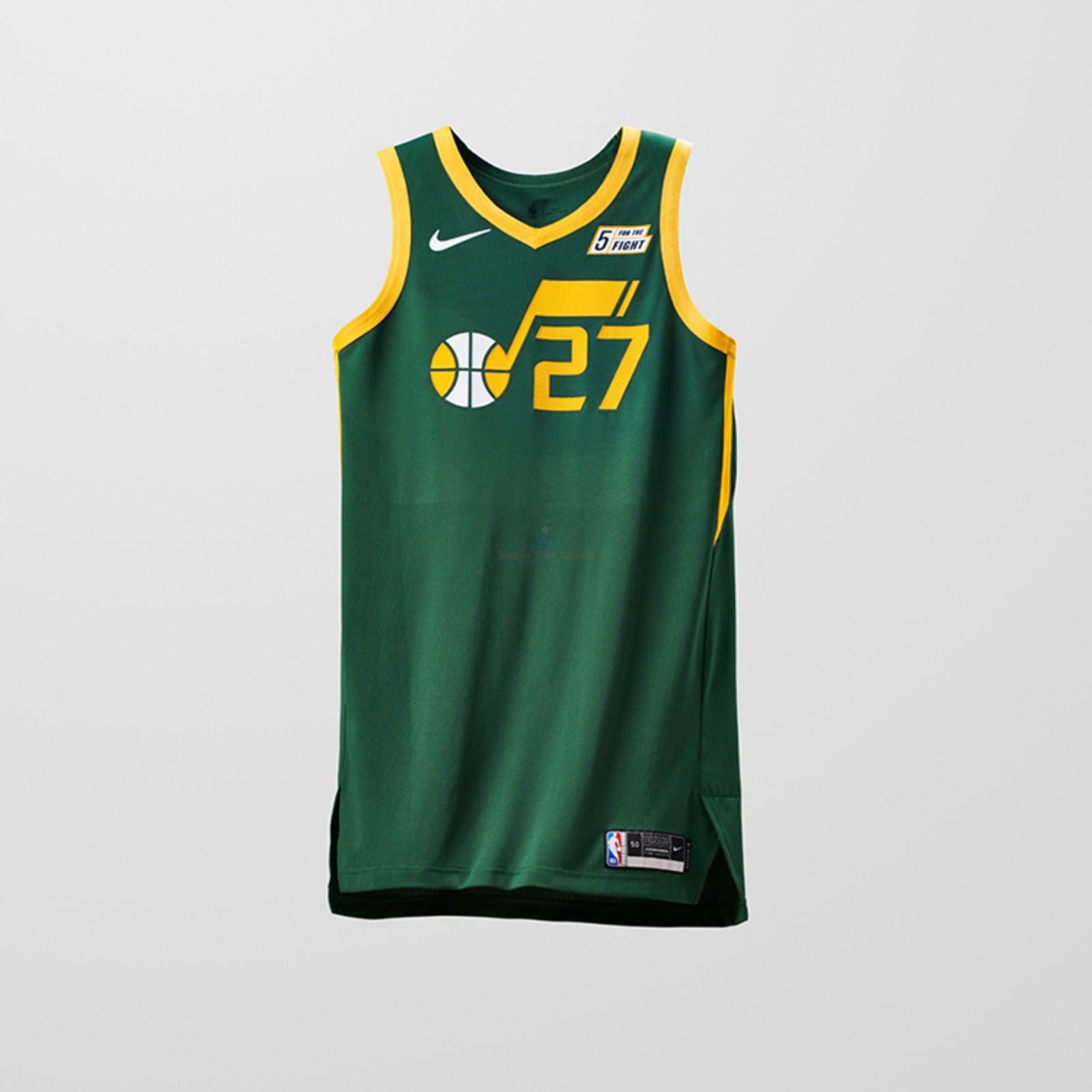 Acquista Maglia NBA Earned Edition Utah Jazz #27 Rudy Gobert Verde 2018-19