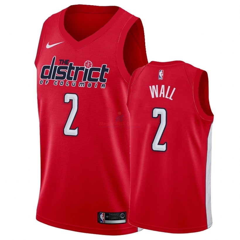 Acquista Maglia NBA Earned Edition Washington Wizards #2 John Wall Rosso 2018-19