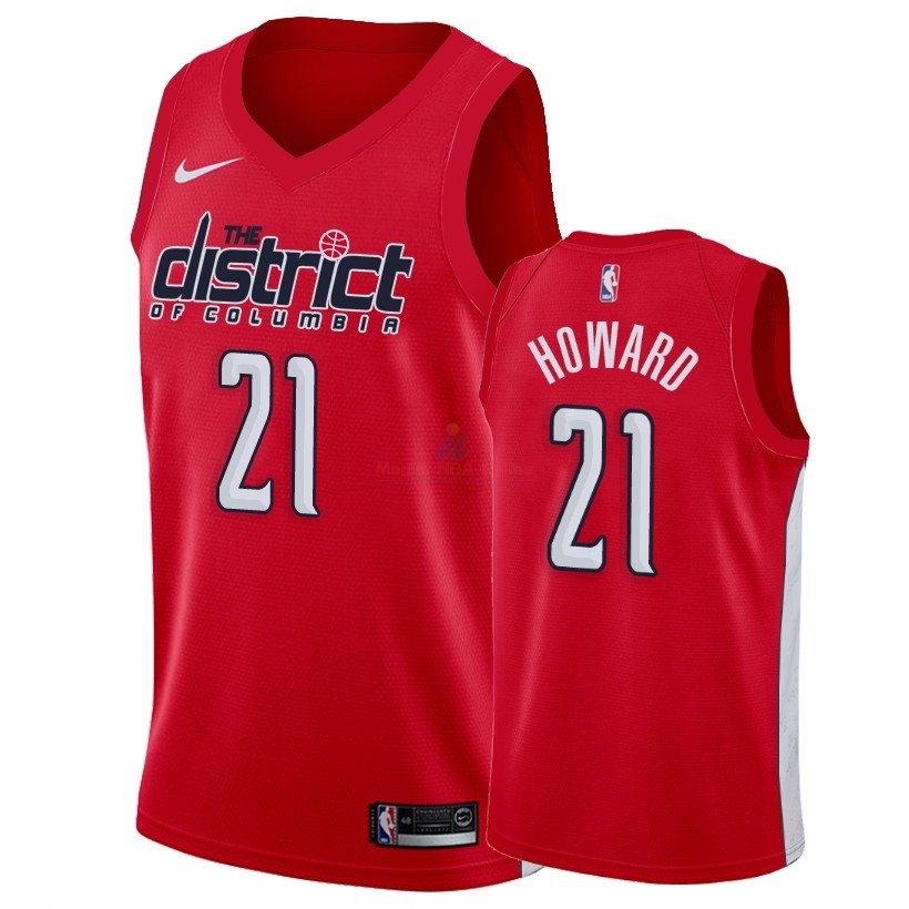 Acquista Maglia NBA Earned Edition Washington Wizards #21 Dwight Howard Rosso 2018-19