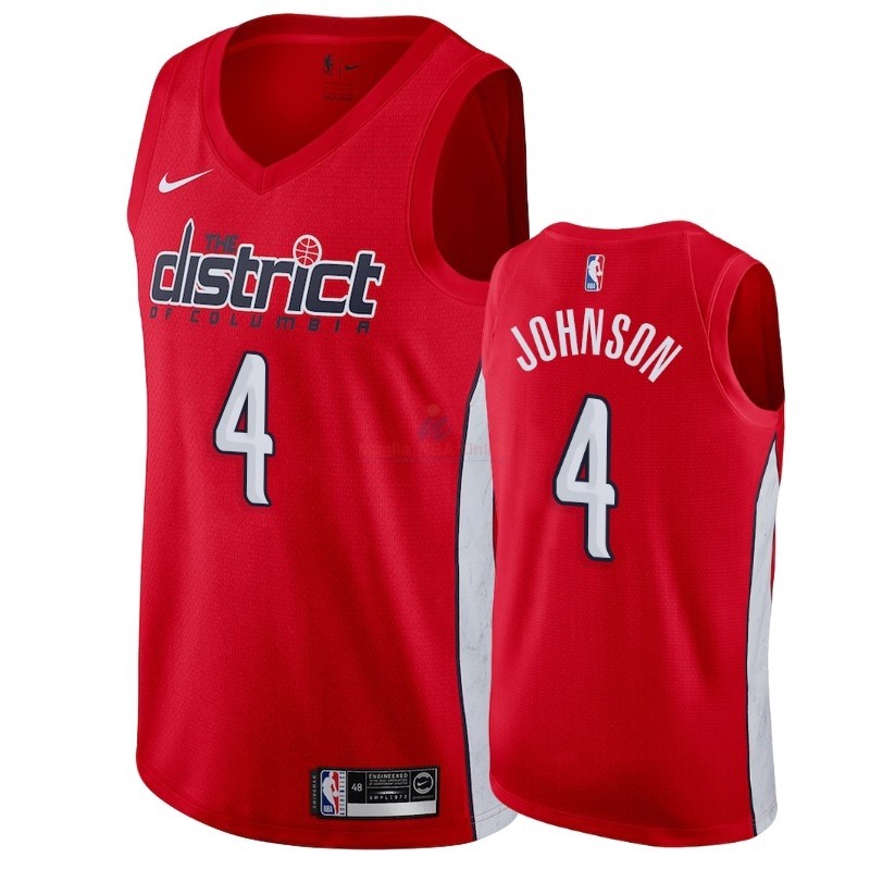 Acquista Maglia NBA Earned Edition Washington Wizards #4 Wesley Johnson Rosso 2018-19