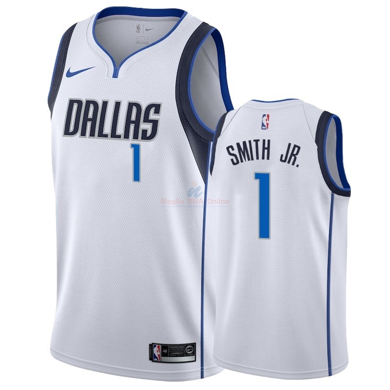 Acquista Maglia NBA Nike Dallas Mavericks #1 Dennis Smith Jr Bianco Association 2018-19