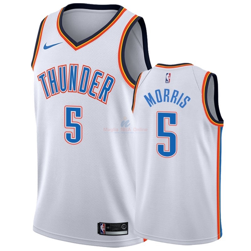 Acquista Maglia NBA Nike Oklahoma City Thunder #5 Markieff Morris Bianco Association 2018-19