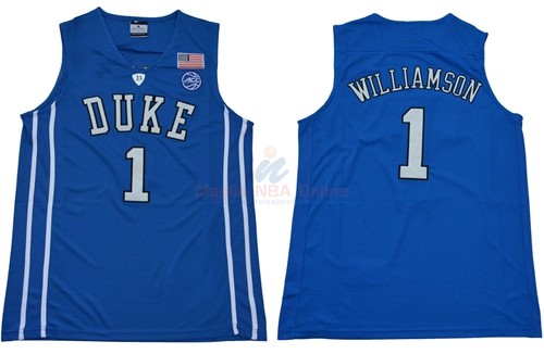 Acquista Maglia NCAA Duke #1 Zion Williamson Blu