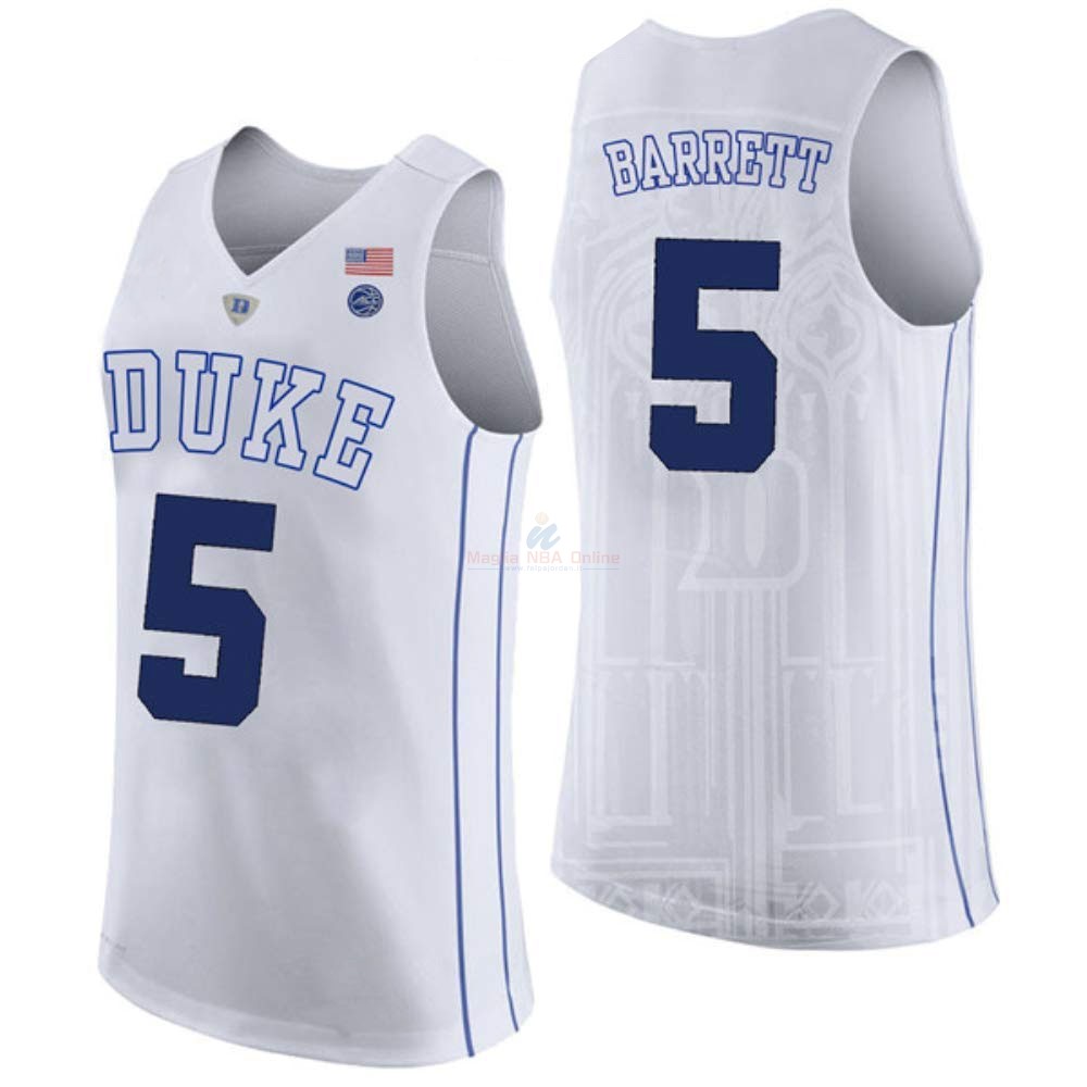 Acquista Maglia NCAA Duke #5 R.J. Barrett Bianco