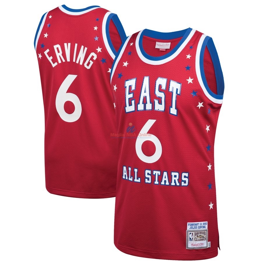 Acquista Maglia NBA All Star 1983 #6 Julius Erving Rosso