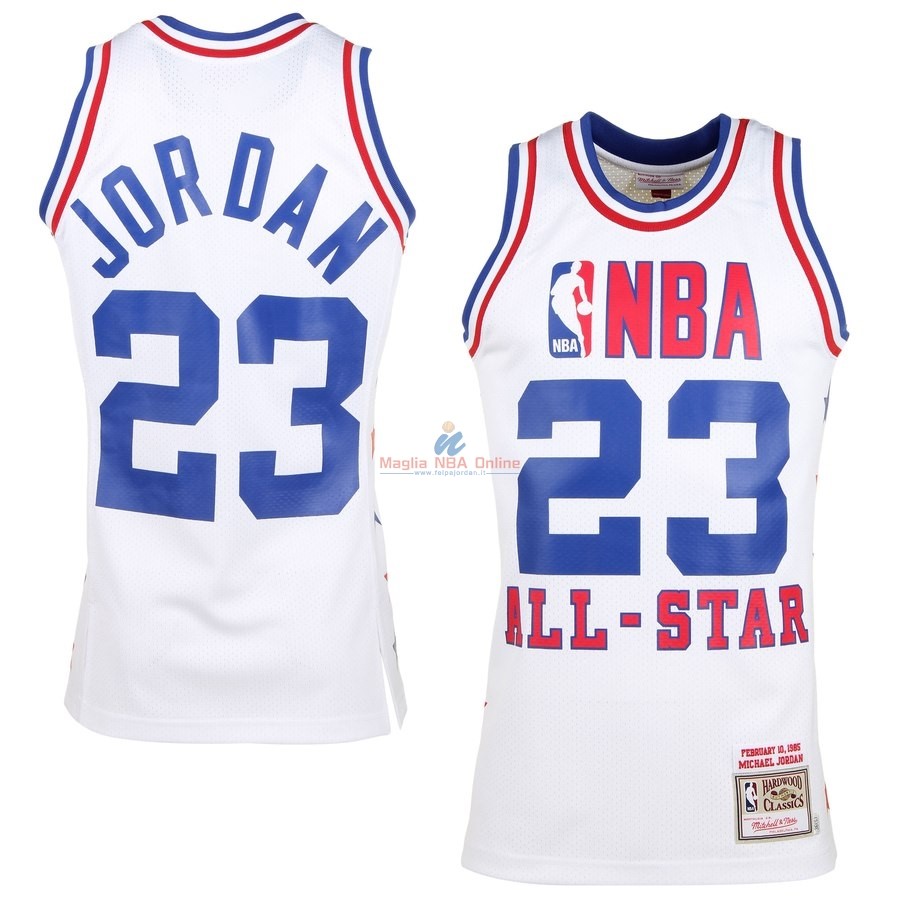 Acquista Maglia NBA All Star 1985 #23 Michael Jordan Bianco