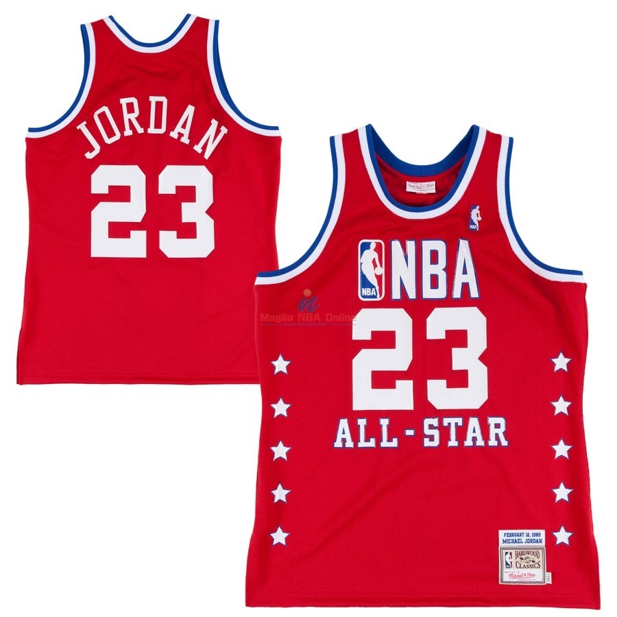 Acquista Maglia NBA All Star 1988-89 #23 Michael Jordan Rosso