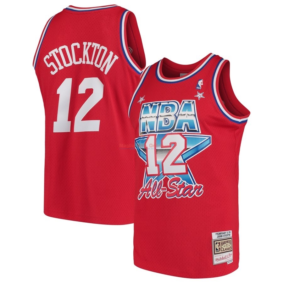 Acquista Maglia NBA All Star 1991 #12 John Stockton Rosso