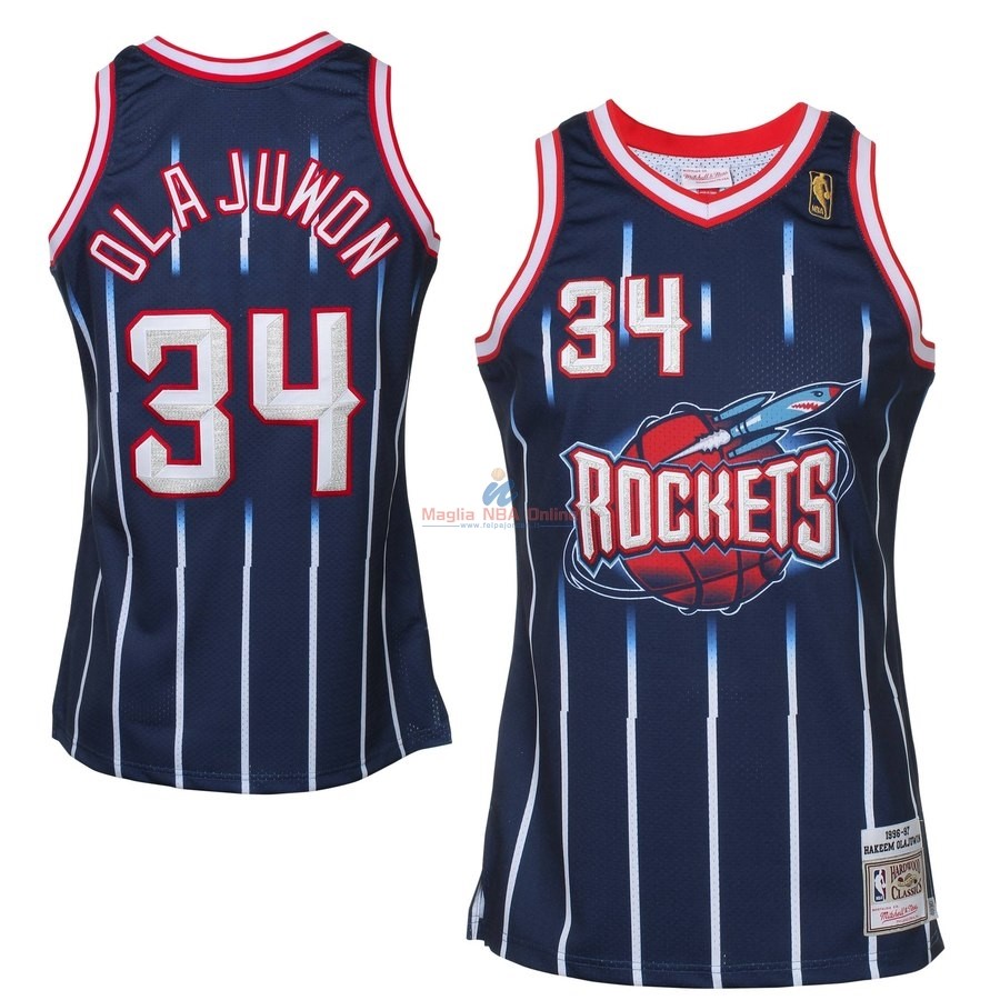 Acquista Maglia NBA All Star 1996-97 #34 Hakeem Olajuwon Blu