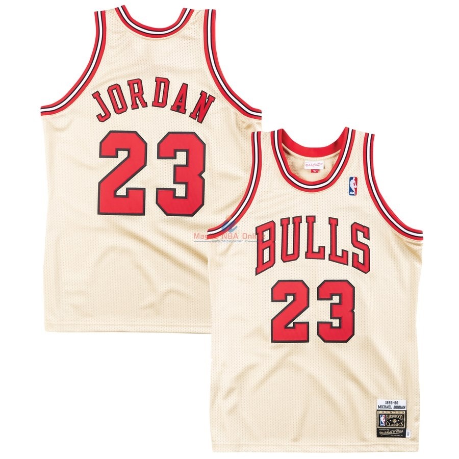 Acquista Maglia NBA Bambini Chicago Bulls #23 Michael Jordan Bianco Hardwood Classics 1995-96