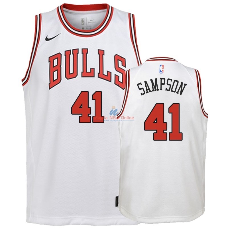 Acquista Maglia NBA Bambino Chicago Bulls #41 Jakarr Sampson Bianco Association 2018-19