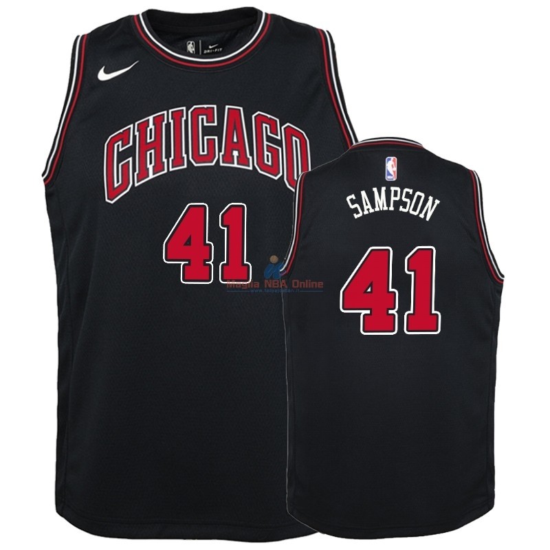 Acquista Maglia NBA Bambino Chicago Bulls #41 Jakarr Sampson Nero Statement 2018-19