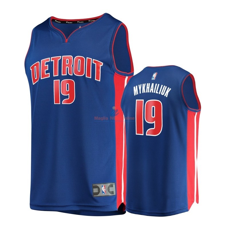 Acquista Maglia NBA Bambino Detroit Pistons #19 Svi Mykhailiuk Blu Icon
