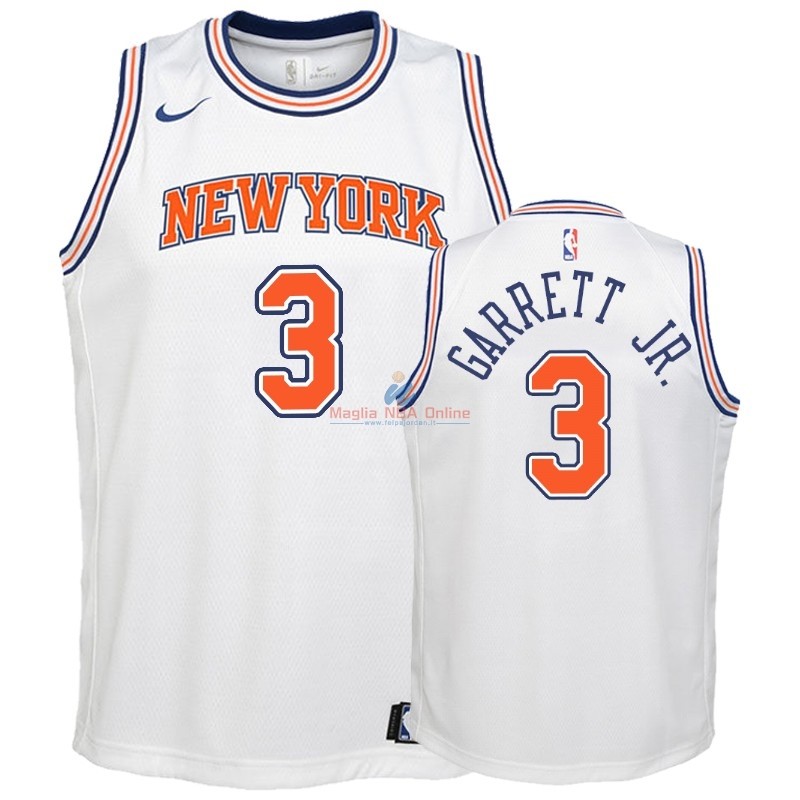 Acquista Maglia NBA Bambino New York Knicks #3 Billy Garrett Jr. Bianco Statement 2018-19