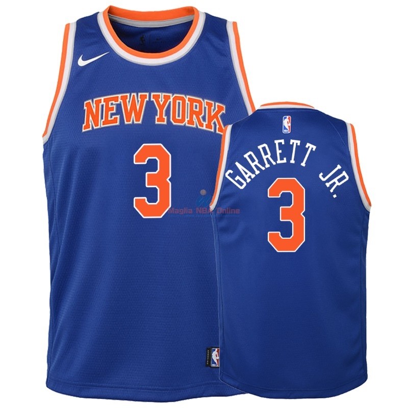 Acquista Maglia NBA Bambino New York Knicks #3 Billy Garrett Jr. Blu Icon 2018-19
