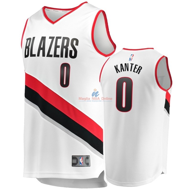 Acquista Maglia NBA Bambino Portland Trail Blazers #0 Enes Kanter Bianco Icon