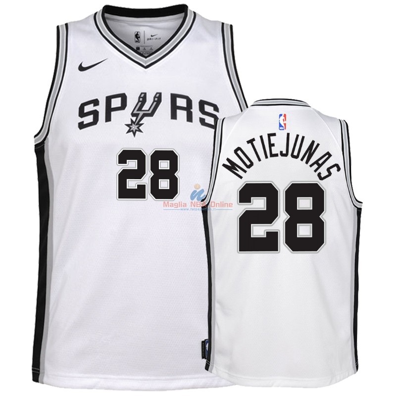 Acquista Maglia NBA Bambino San Antonio Spurs #28 Donatas Motiejunas Bianco Association 2018-19