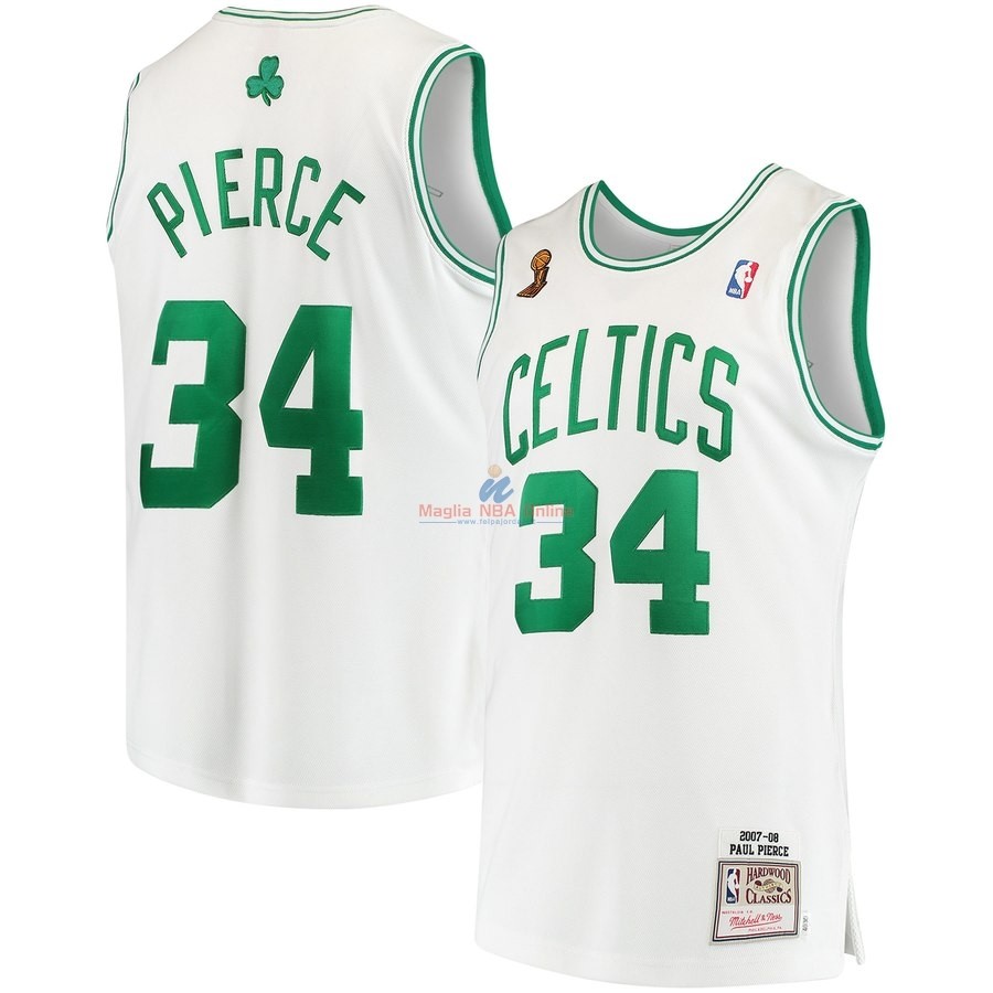 Acquista Maglia NBA Boston Celtics #34 Paul Pierce Bianco Hardwood Classics 2007-08