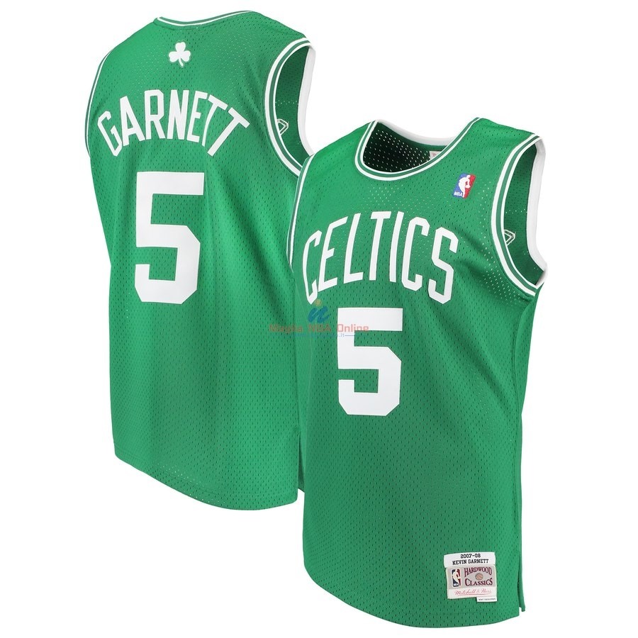 Acquista Maglia NBA Boston Celtics #5 Kevin Garnett Verde Hardwood Classics 2007-08