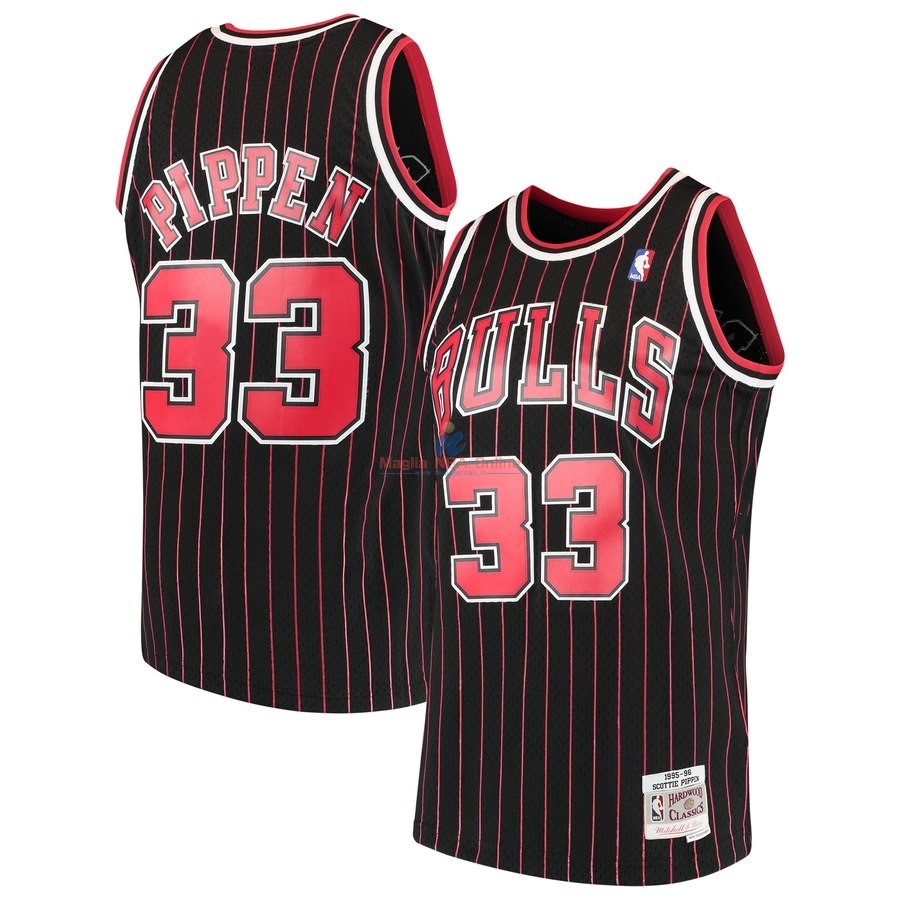 Acquista Maglia NBA Chicago Bulls #33 Scottie Pippen Rosso Hardwood Classics 1995-96