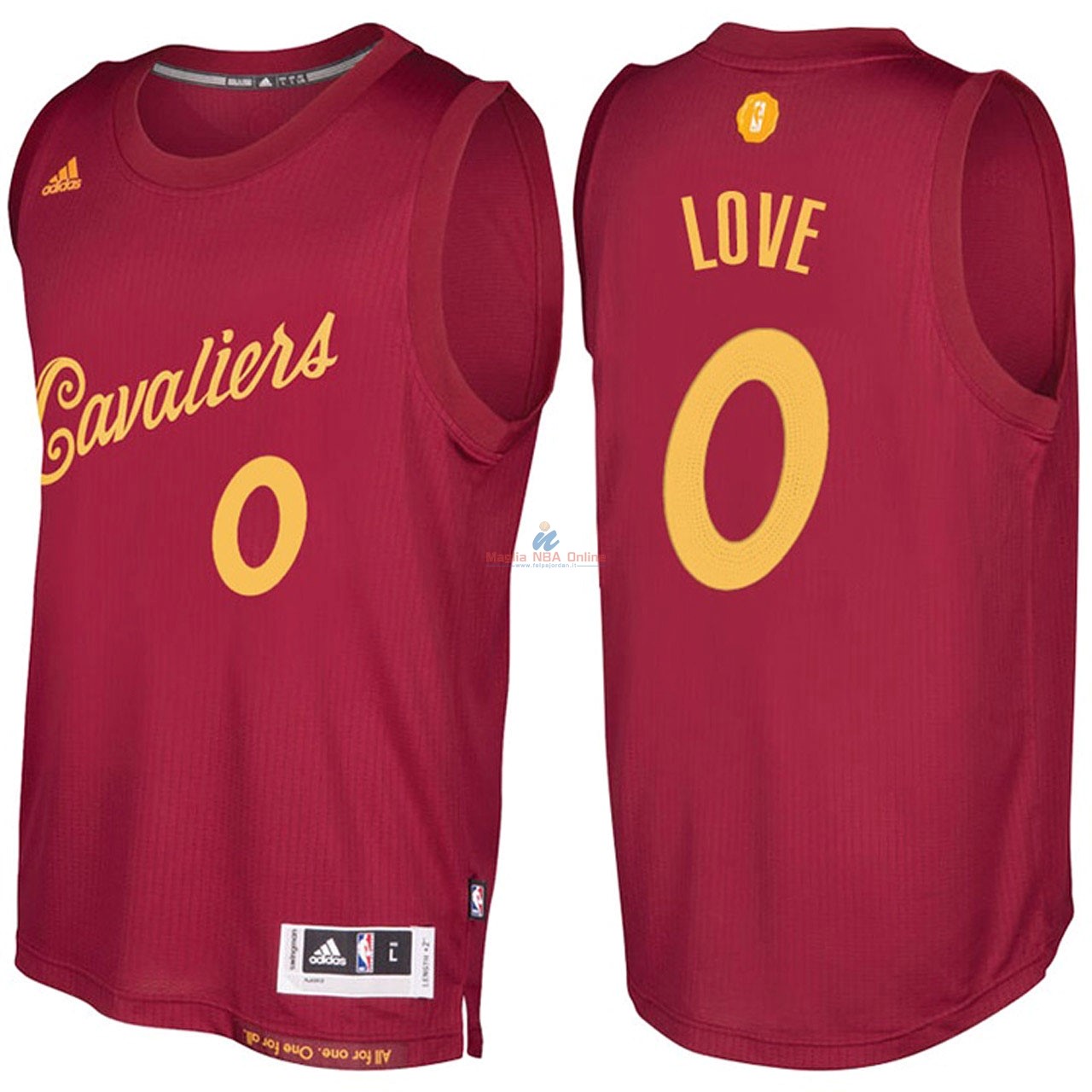 Acquista Maglia NBA Cleveland Cavaliers #0 Kevin Love Rosso Hardwood Classics 2016-17