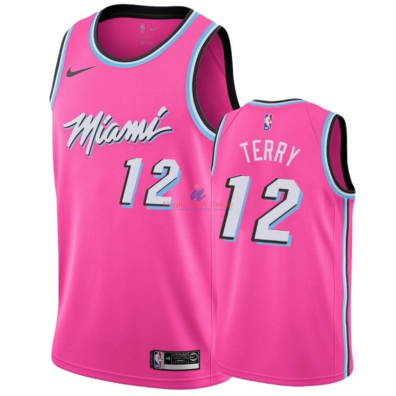 Acquista Maglia NBA Earned Edition Miami Heat #12 Emanuel Terry Rosa