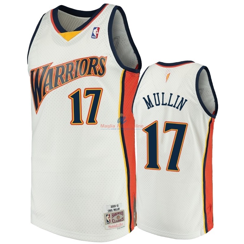 Acquista Maglia NBA Golden State Warriors #17 Chris Mullin Bianco Hardwood Classics